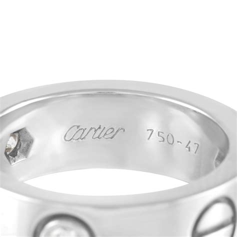 white gold cartier love ring|cartier 750 ring 52833a.